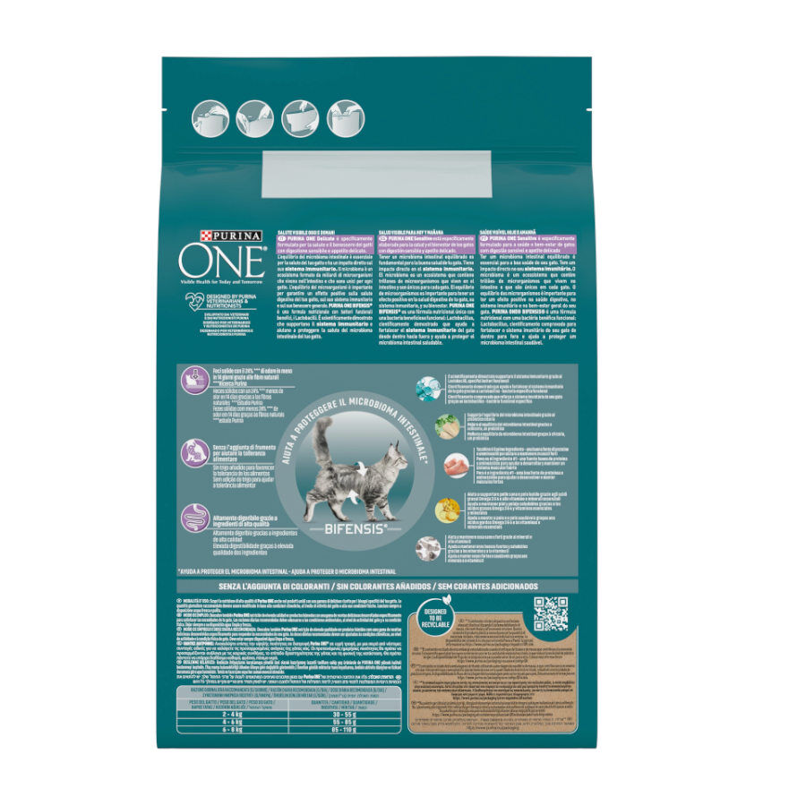 2.8 kg One Sensitive Bifensis Pavo y Arroz pienso para gatos, , large Imagen numero 2